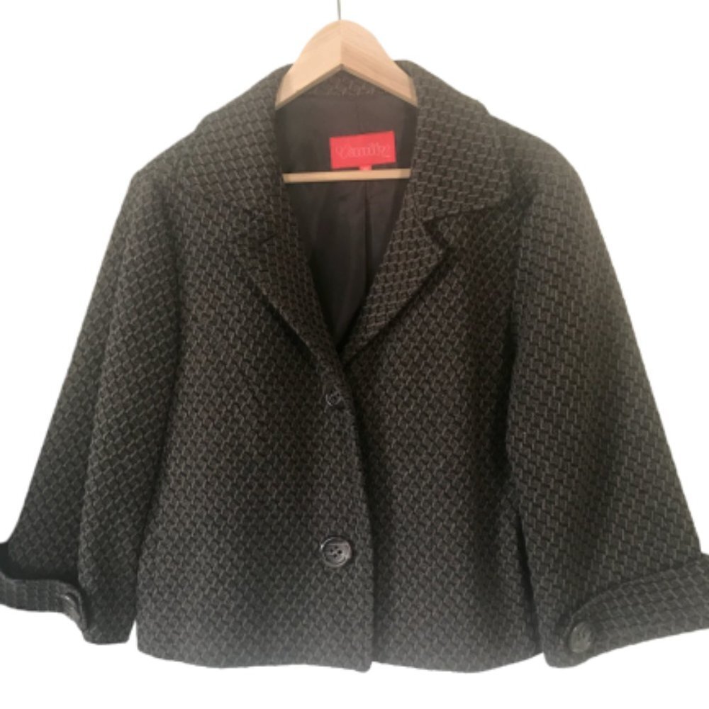 Vanity Cropped Blazer Size 36 Brown and Black